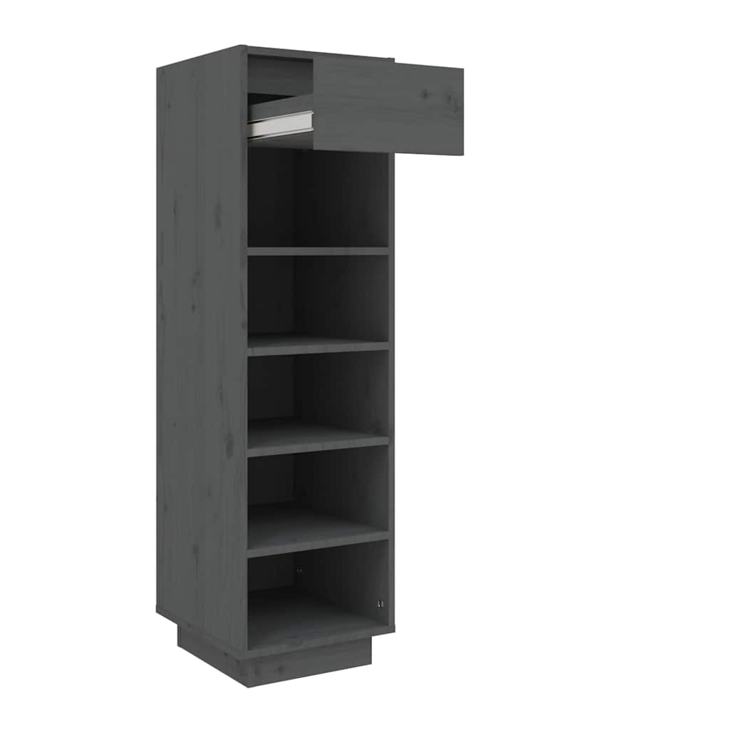 vidaXL Shoe Cabinet | Grey | Solid Pinewood | Medium | Shoe Cabinet 5