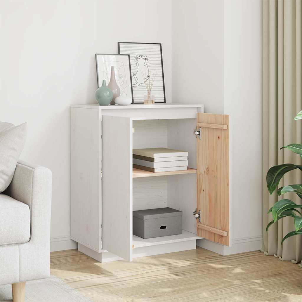 vidaXL Sideboard | White | Solid Pine Wood | Medium | Sideboard | Rectangular 3