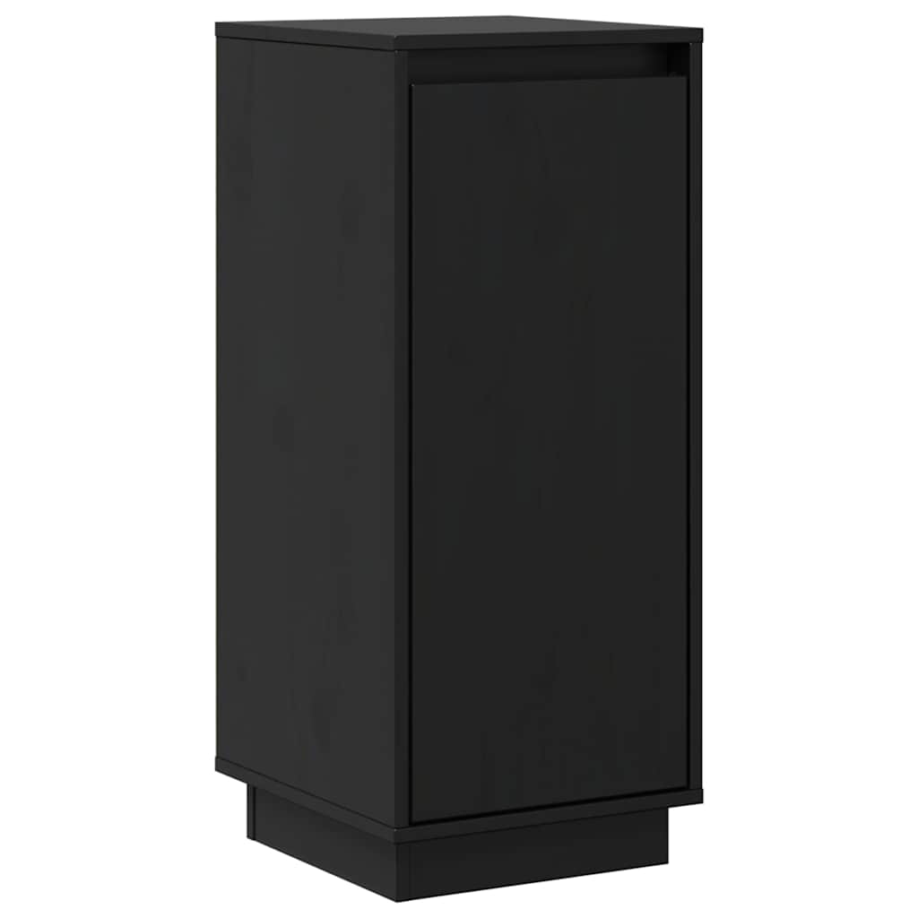 vidaXL Sideboards 2 pcs Black 31.5x34x75 cm Solid Wood Pine 6