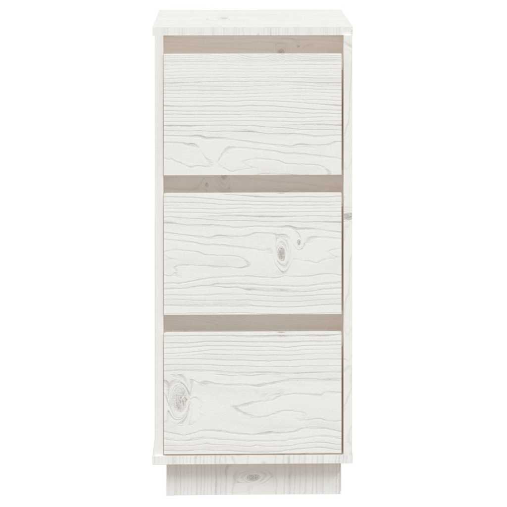 vidaXL Sideboards 2 pcs White 32x34x75 cm Solid Wood Pine 4