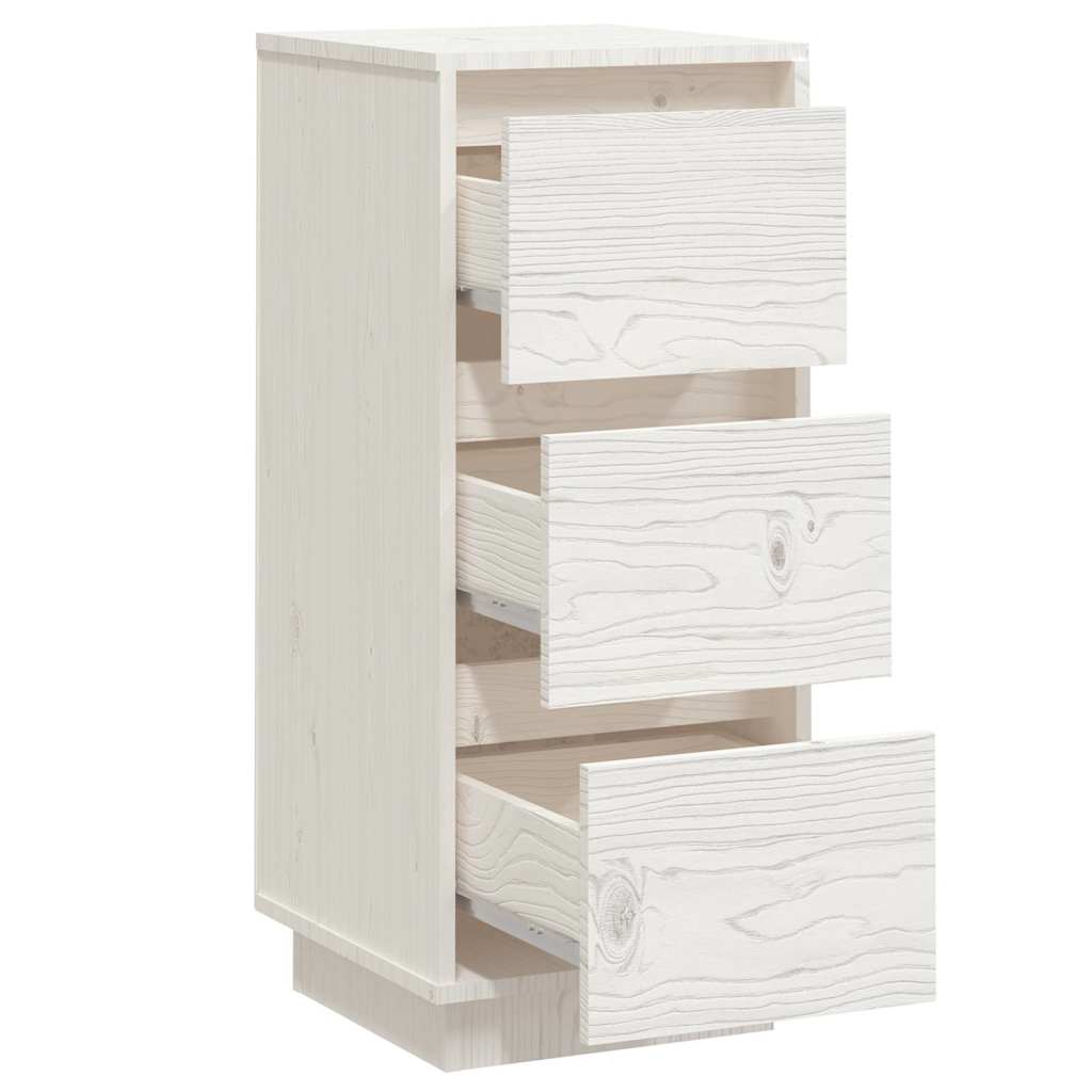 vidaXL Sideboards 2 pcs White 32x34x75 cm Solid Wood Pine 6