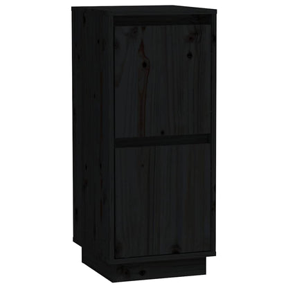 vidaXL Sideboards 2 pcs Black 31.5x34x75 cm Solid Wood Pine 4