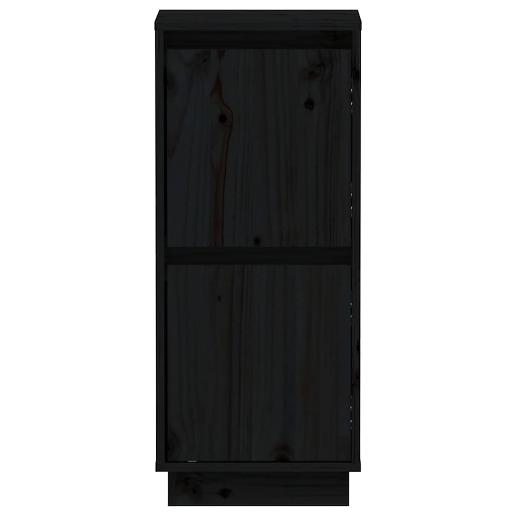 vidaXL Sideboards 2 pcs Black 31.5x34x75 cm Solid Wood Pine 5