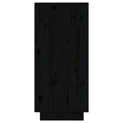 vidaXL Sideboards 2 pcs Black 31.5x34x75 cm Solid Wood Pine 6