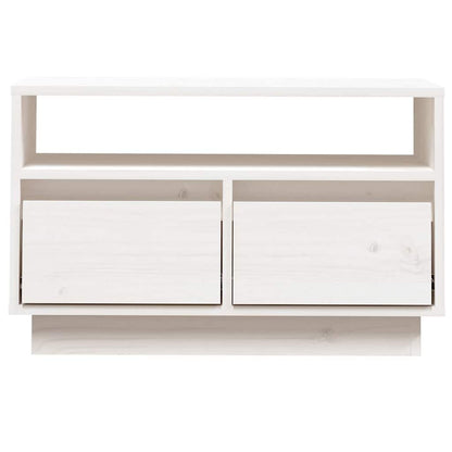 vidaXL TV Cabinet | White | Solid Pine Wood | 60 cm x 35 cm x 37 cm | TV Cabinet 5