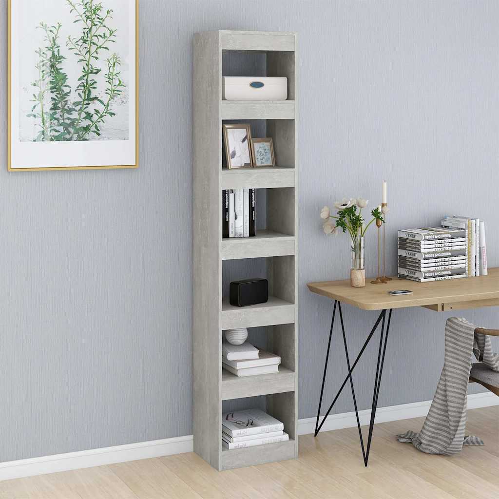 vidaXL Book Cabinet/Room Divider Concrete Grey 40x30x198 cm 3