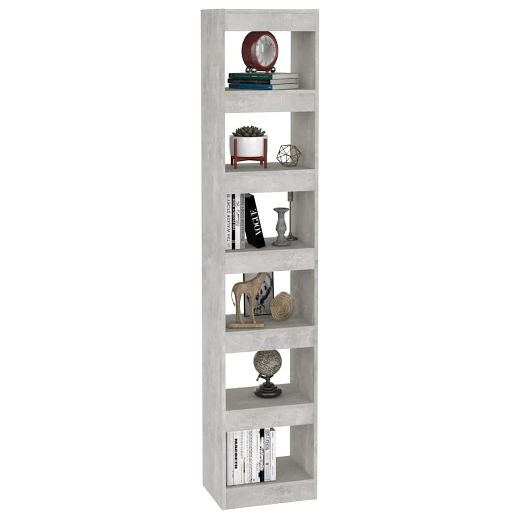 vidaXL Book Cabinet/Room Divider Concrete Grey 40x30x198 cm 6