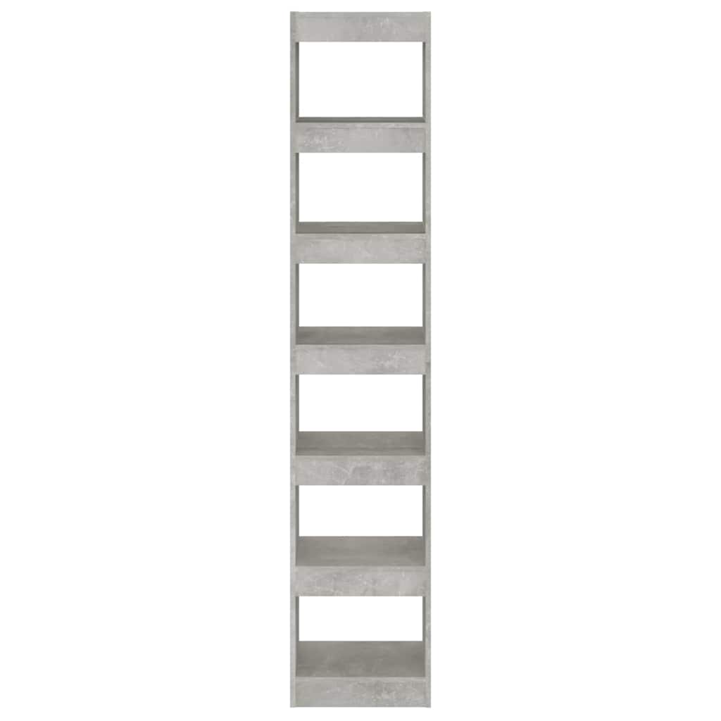 vidaXL Book Cabinet/Room Divider Concrete Grey 40x30x198 cm 4