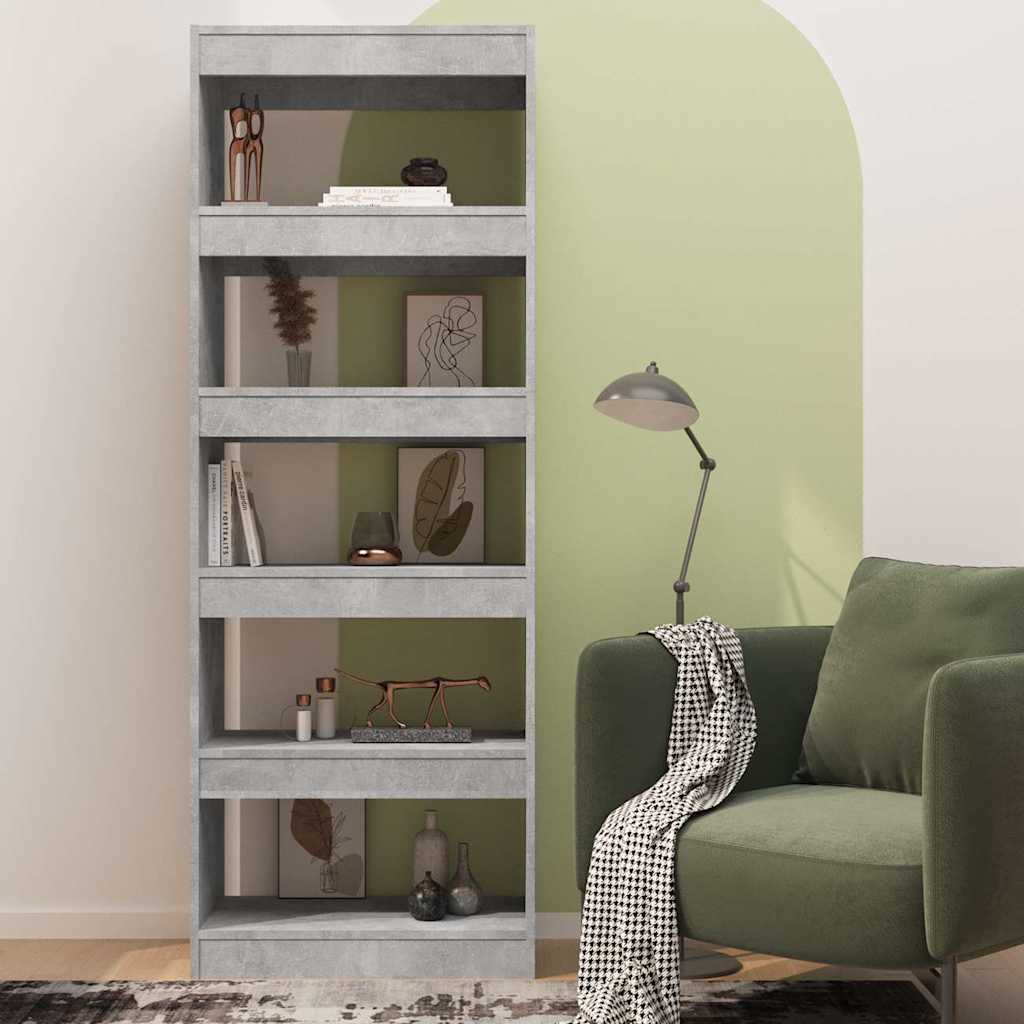 vidaXL Book Cabinet | Concrete grey | Engineered wood | Medium | Book Cabinet 3