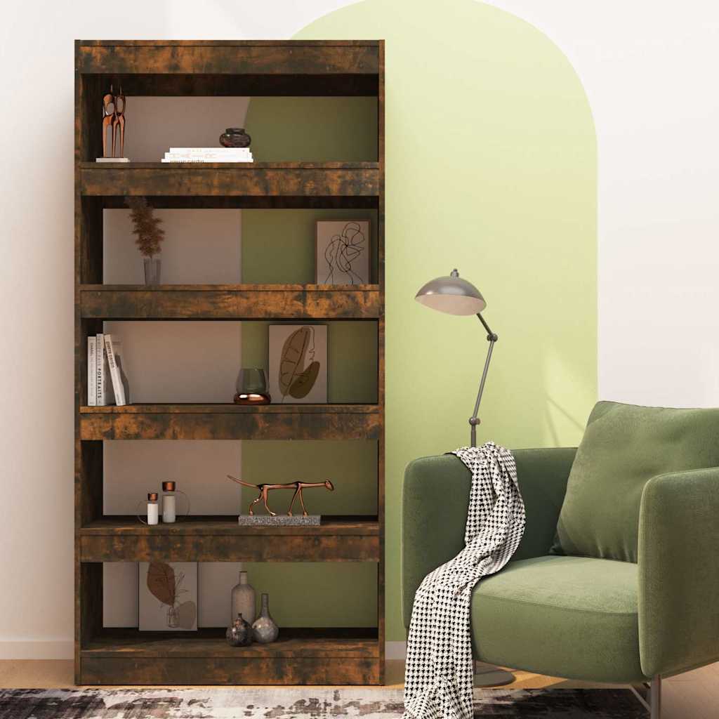 vidaXL Book Cabinet | Smoked oak | Engineered wood | 80 x 30 x 166 cm 3