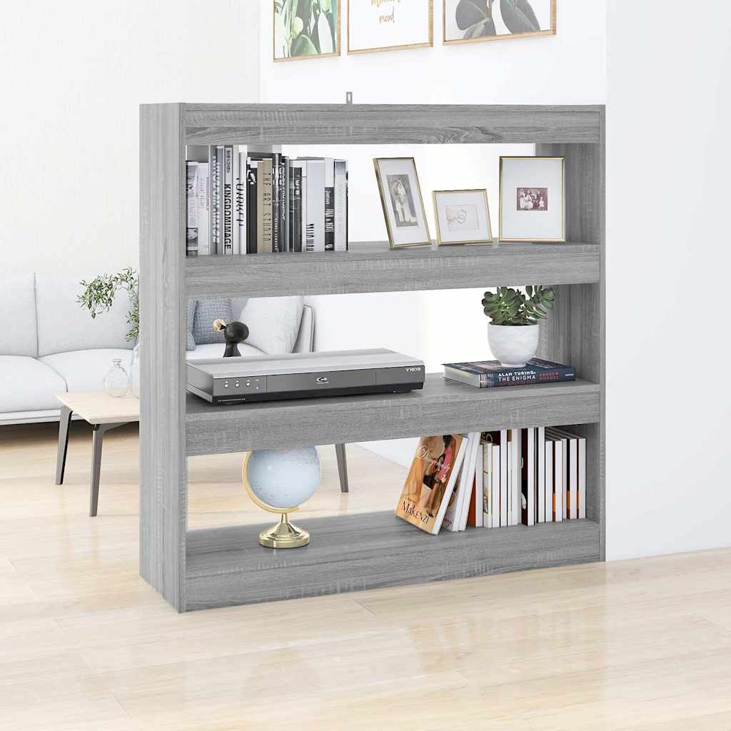 vidaXL Book Cabinet | Grey Sonoma | Engineered wood | 100x30x103 cm 1