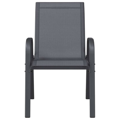 vidaXL Stackable Garden Chairs 2 pcs Grey Textilene Fabric 4