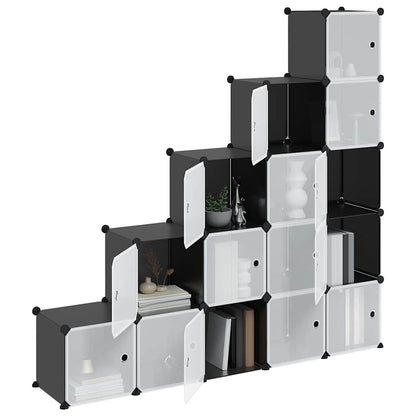 vidaXL Storage Cube Organiser | Black | PP Plastic, Steel | Large | Stackable 4