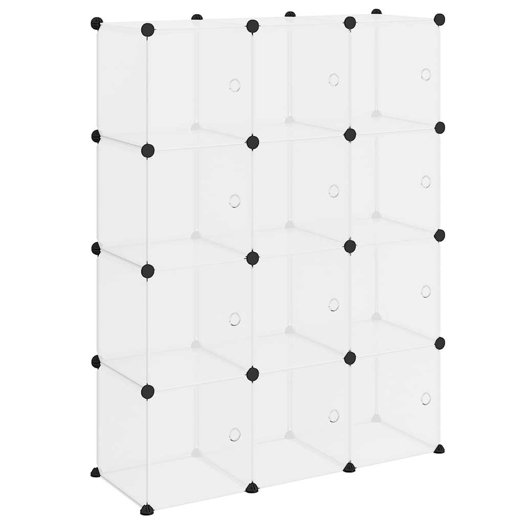 vidaXL Storage Cube Organiser | Transparent | PP Plastic, Steel | Large 2