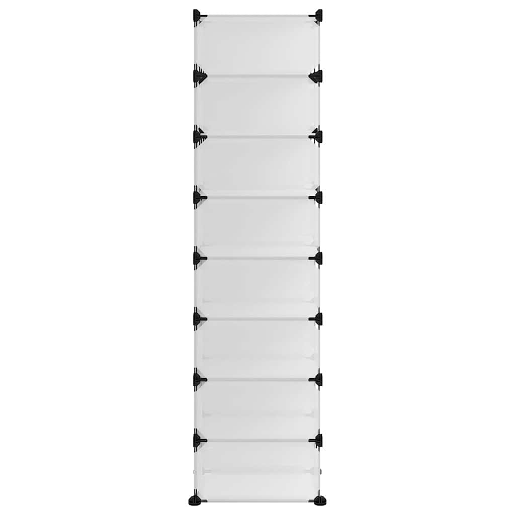 vidaXL Shoe Rack | Transparent | Polypropylene, Steel | Large | Shoe Rack 4