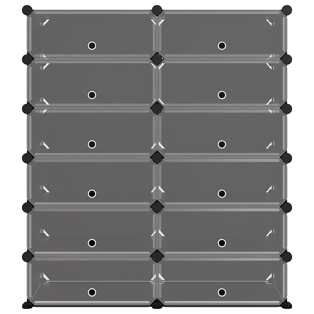 vidaXL Shoe Rack Black 94.5x36.5x106 cm PP 3