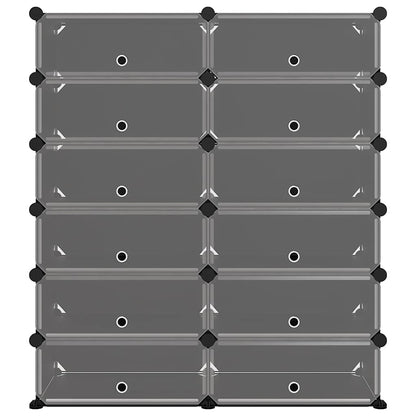 vidaXL Shoe Rack Black 94.5x36.5x106 cm PP 3