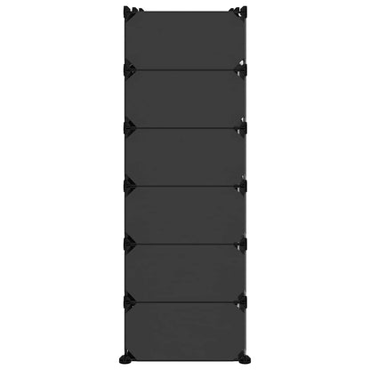vidaXL Shoe Rack Black 94.5x36.5x106 cm PP 4
