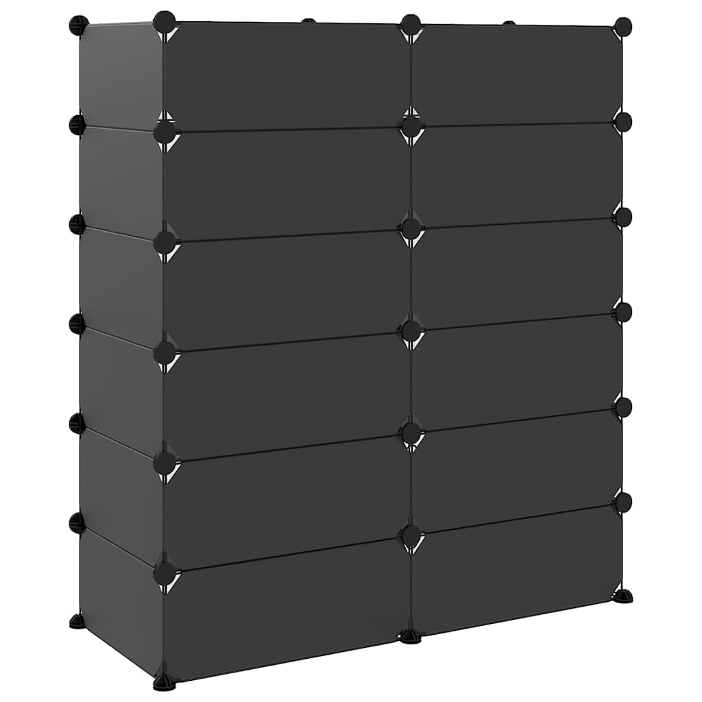vidaXL Shoe Rack Black 94.5x36.5x106 cm PP 5