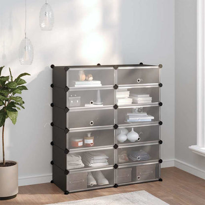 vidaXL Shoe Rack Black 94.5x36.5x106 cm PP 1