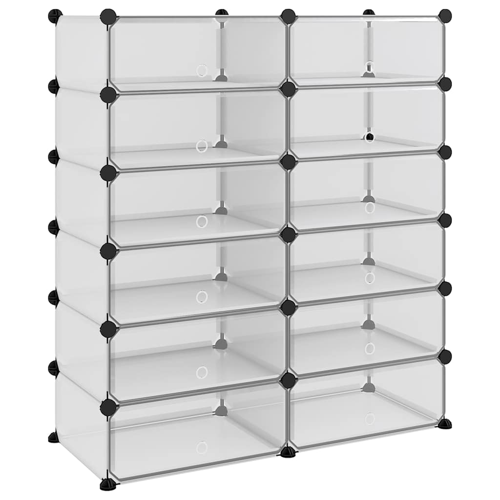 vidaXL Shoe Rack | Transparent | PP (Polypropylene), Steel | Large | Modular 2