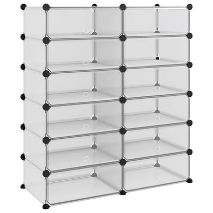 vidaXL Shoe Rack | Transparent | PP (Polypropylene), Steel | Large | Modular 2