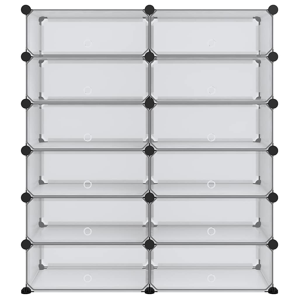 vidaXL Shoe Rack | Transparent | PP (Polypropylene), Steel | Large | Modular 3