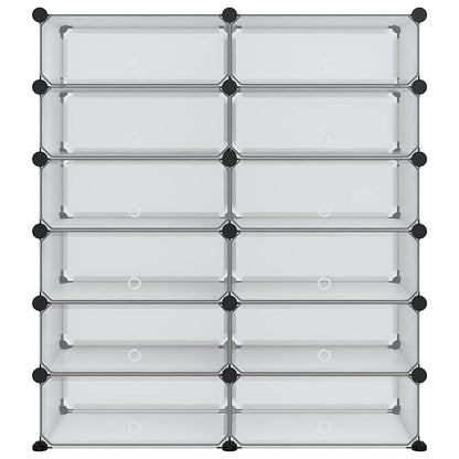 vidaXL Shoe Rack | Transparent | PP (Polypropylene), Steel | Large | Modular 3