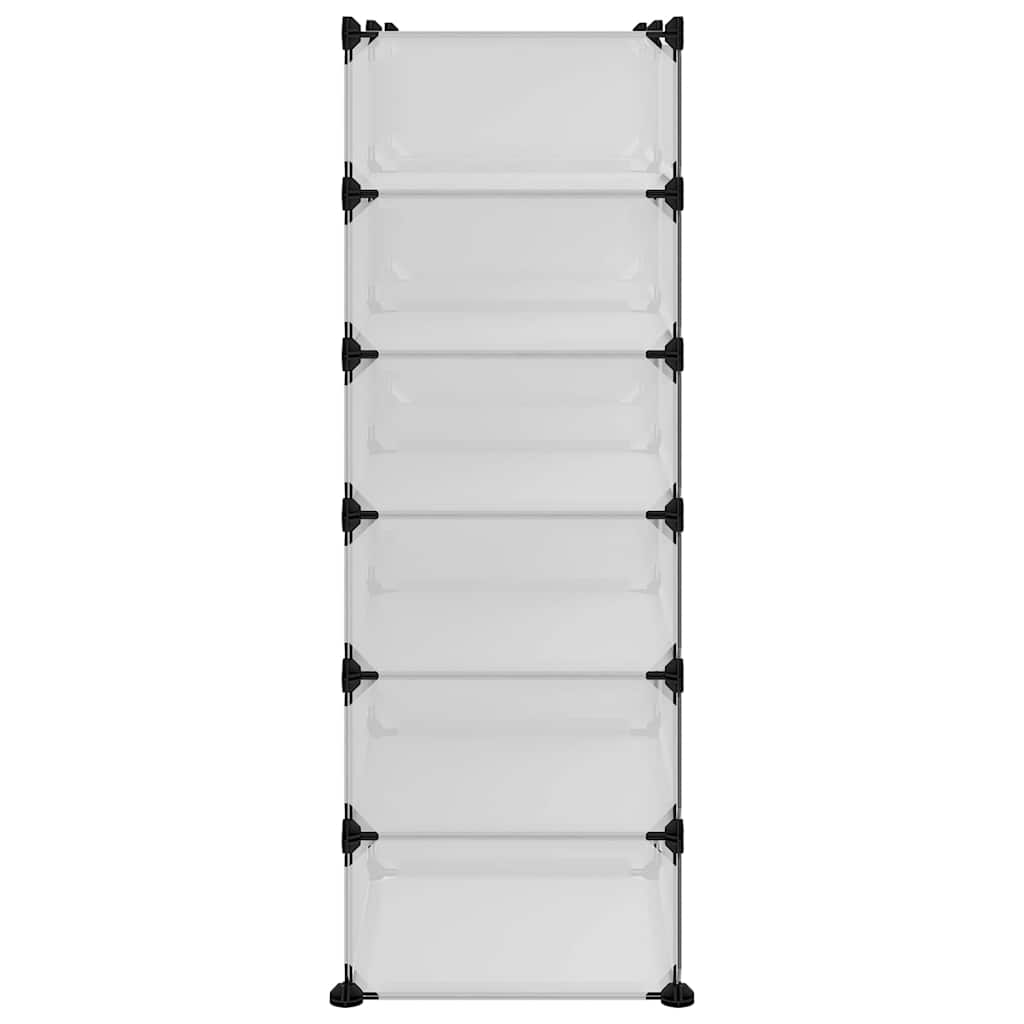 vidaXL Shoe Rack | Transparent | PP (Polypropylene), Steel | Large | Modular 4