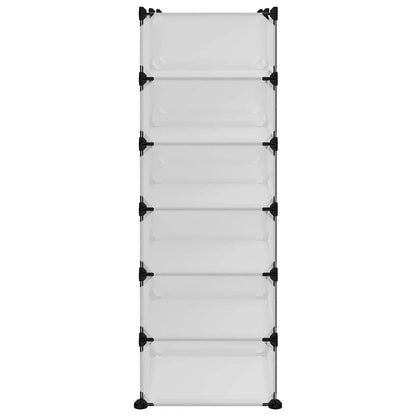 vidaXL Shoe Rack | Transparent | PP (Polypropylene), Steel | Large | Modular 4