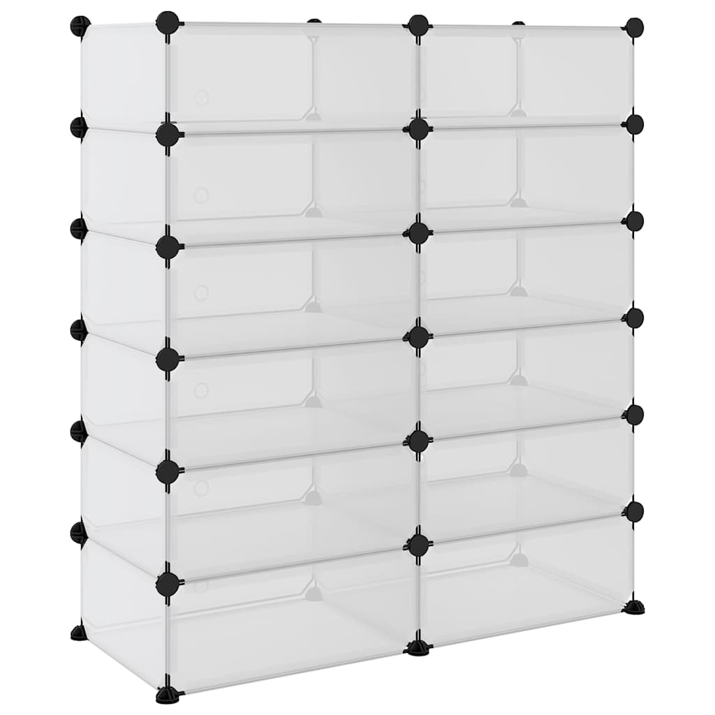 vidaXL Shoe Rack | Transparent | PP (Polypropylene), Steel | Large | Modular 5