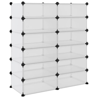 vidaXL Shoe Rack | Transparent | PP (Polypropylene), Steel | Large | Modular 5
