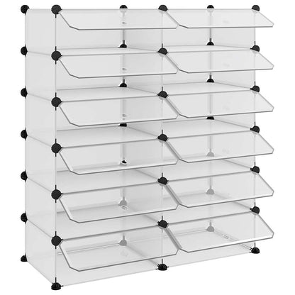 vidaXL Shoe Rack | Transparent | PP (Polypropylene), Steel | Large | Modular 6