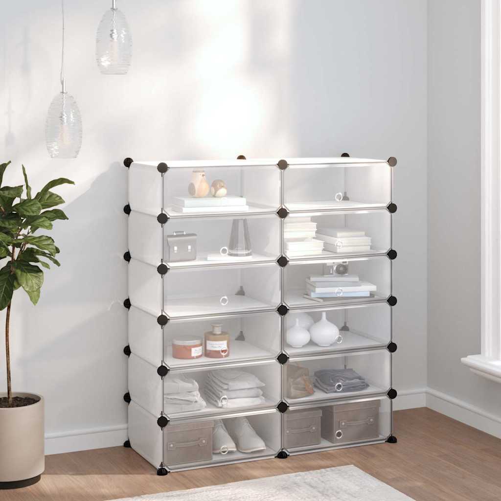 vidaXL Shoe Rack | Transparent | PP (Polypropylene), Steel | Large | Modular 1