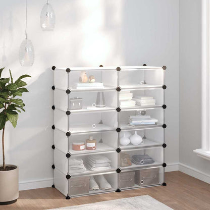 vidaXL Shoe Rack | Transparent | PP (Polypropylene), Steel | Large | Modular 1