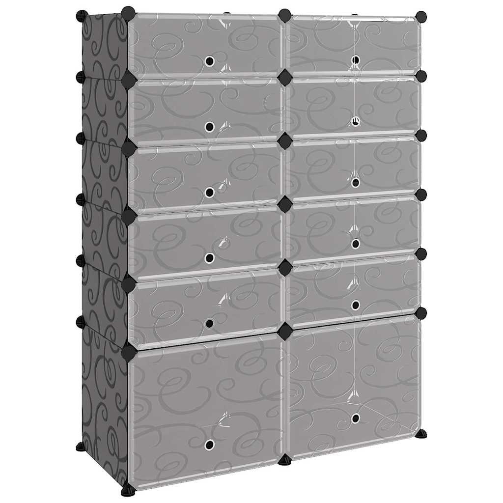 vidaXL Shoe Rack | Black | PP (Polypropylene), Steel | 94 x 37 x 125 cm 2