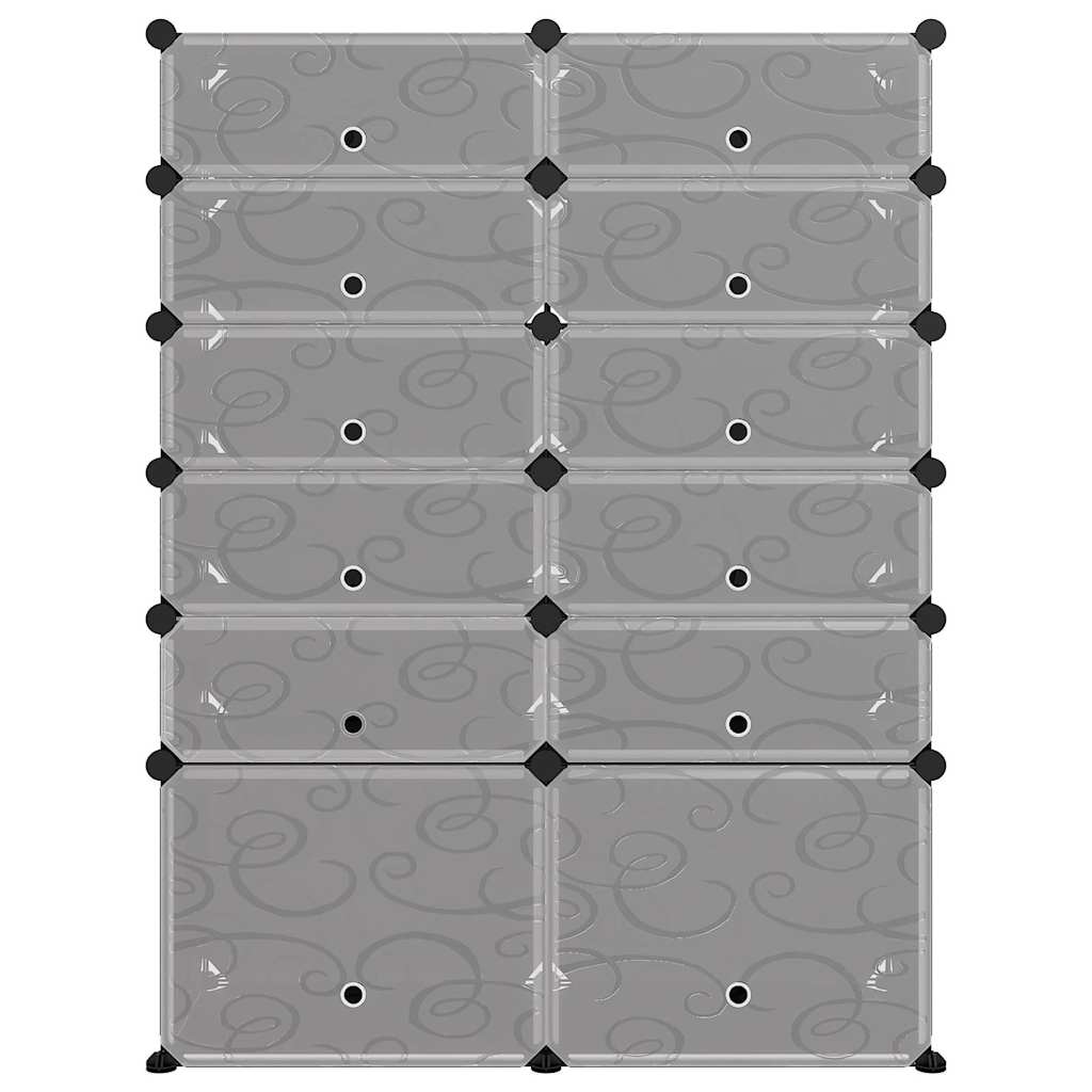 vidaXL Shoe Rack | Black | PP (Polypropylene), Steel | 94 x 37 x 125 cm 3