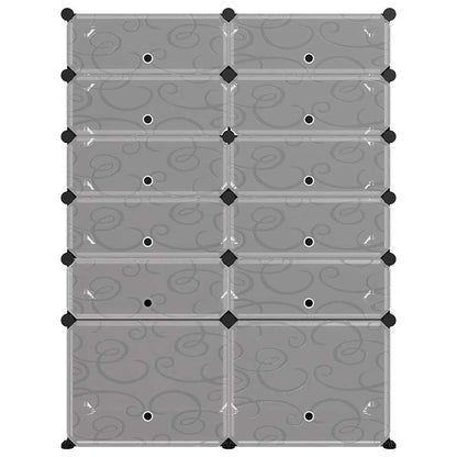 vidaXL Shoe Rack | Black | PP (Polypropylene), Steel | 94 x 37 x 125 cm 3