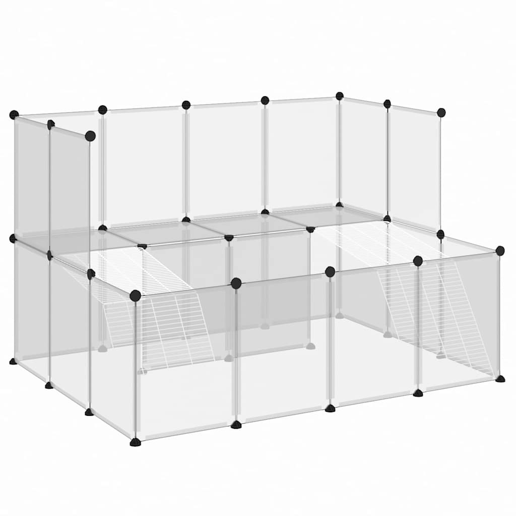 vidaXL Animal Cage | Transparent, White | PP plastic, Steel | Large 2