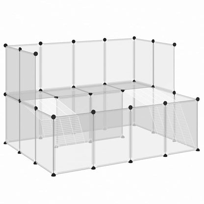 vidaXL Animal Cage | Transparent, White | PP plastic, Steel | Large 2