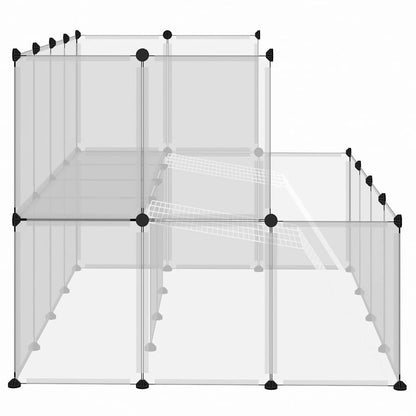 vidaXL Animal Cage | Transparent, White | PP plastic, Steel | Large 4