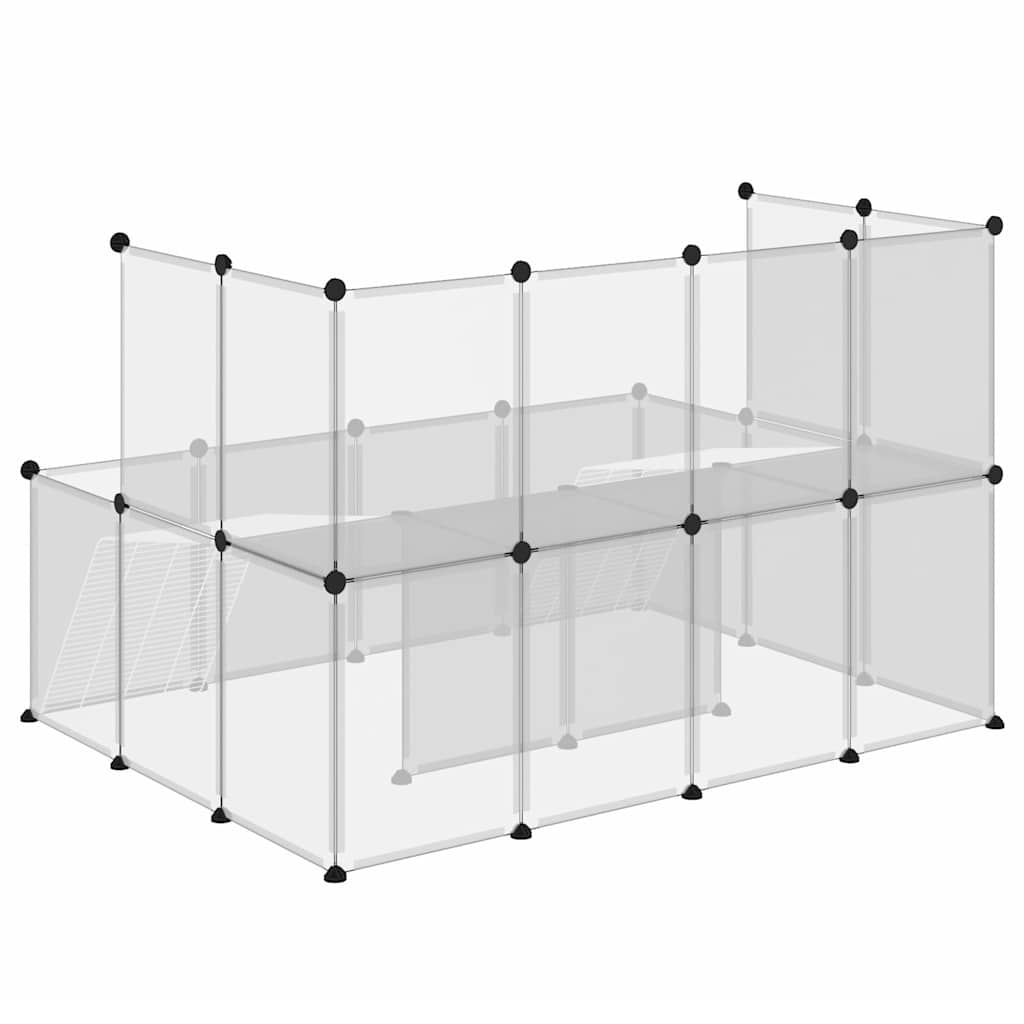 vidaXL Animal Cage | Transparent, White | PP plastic, Steel | Large 5