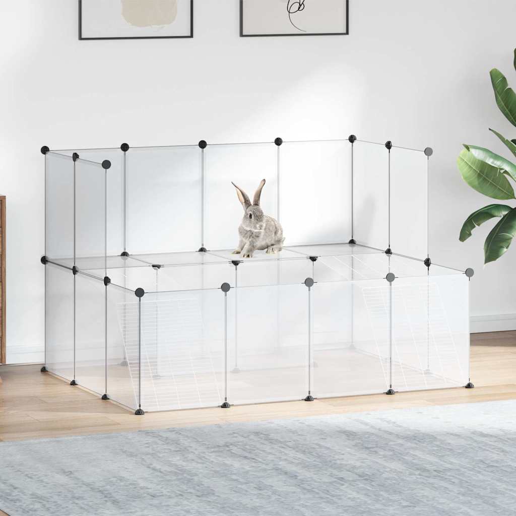 vidaXL Animal Cage | Transparent, White | PP plastic, Steel | Large 1