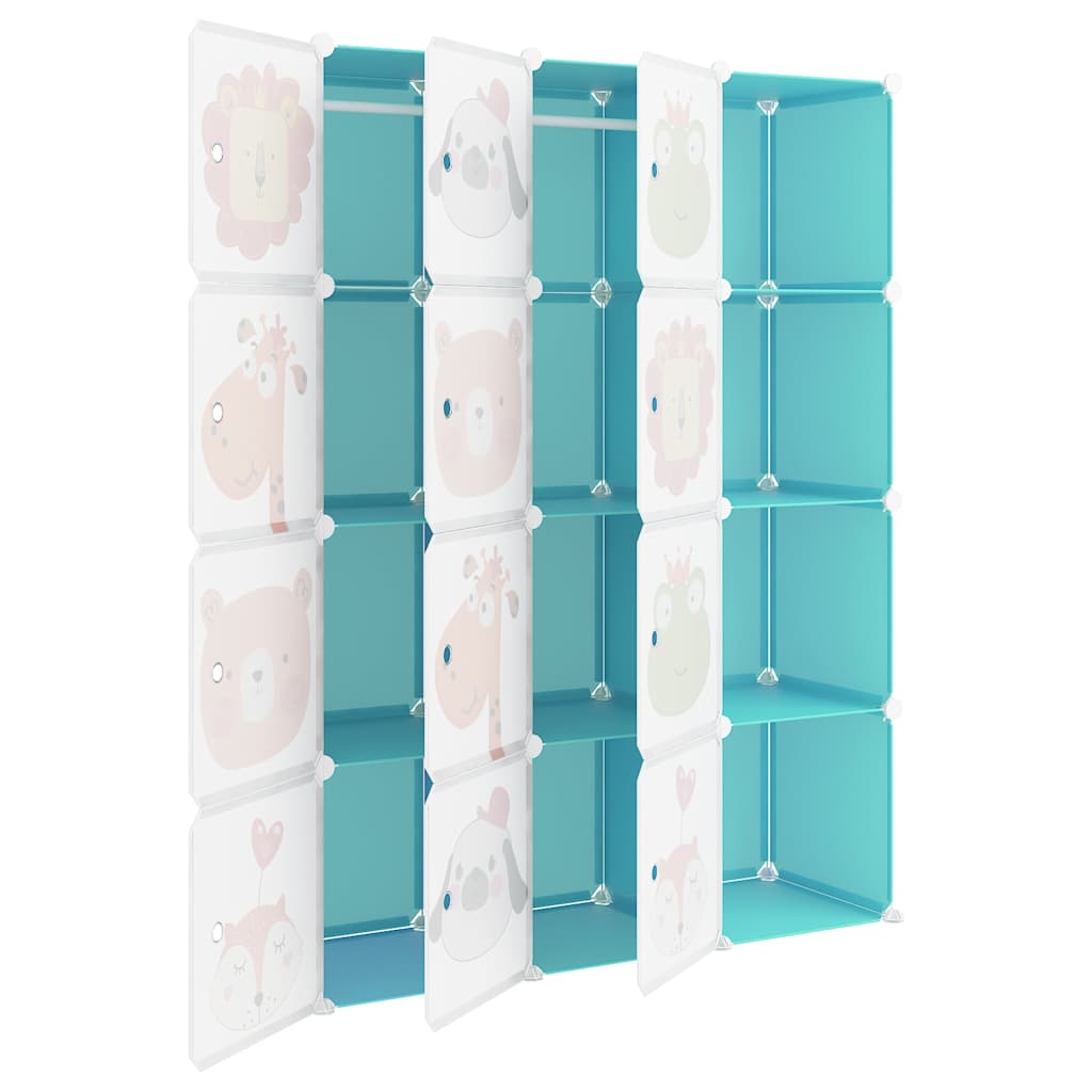vidaXL Storage Cabinet | Green | Polypropylene (PP) and Steel | Large 12-cube 6