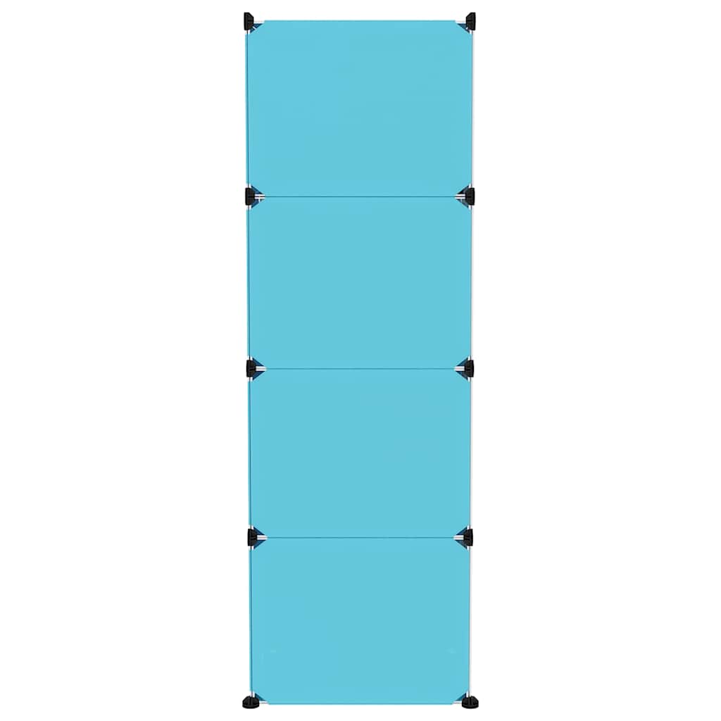 vidaXL Storage Cabinet | Blue | PP (Polypropylene), Steel | Medium |  Modular 4