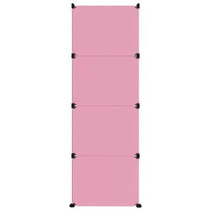 vidaXL Storage Cabinet | Pink | PP (Polypropylene), Steel | Modular 4