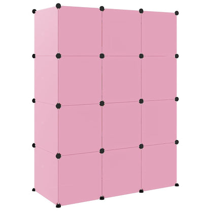 vidaXL Storage Cabinet | Pink | PP (Polypropylene), Steel | Modular 5