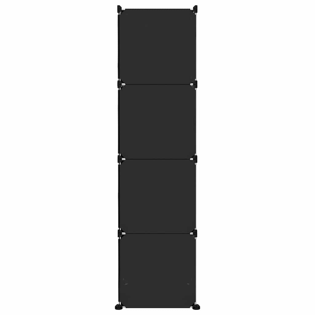 vidaXL Cube Storage Cabinet for Kids with 10 Cubes Black PP 4