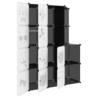 vidaXL Cube Storage Cabinet for Kids with 10 Cubes Black PP 6