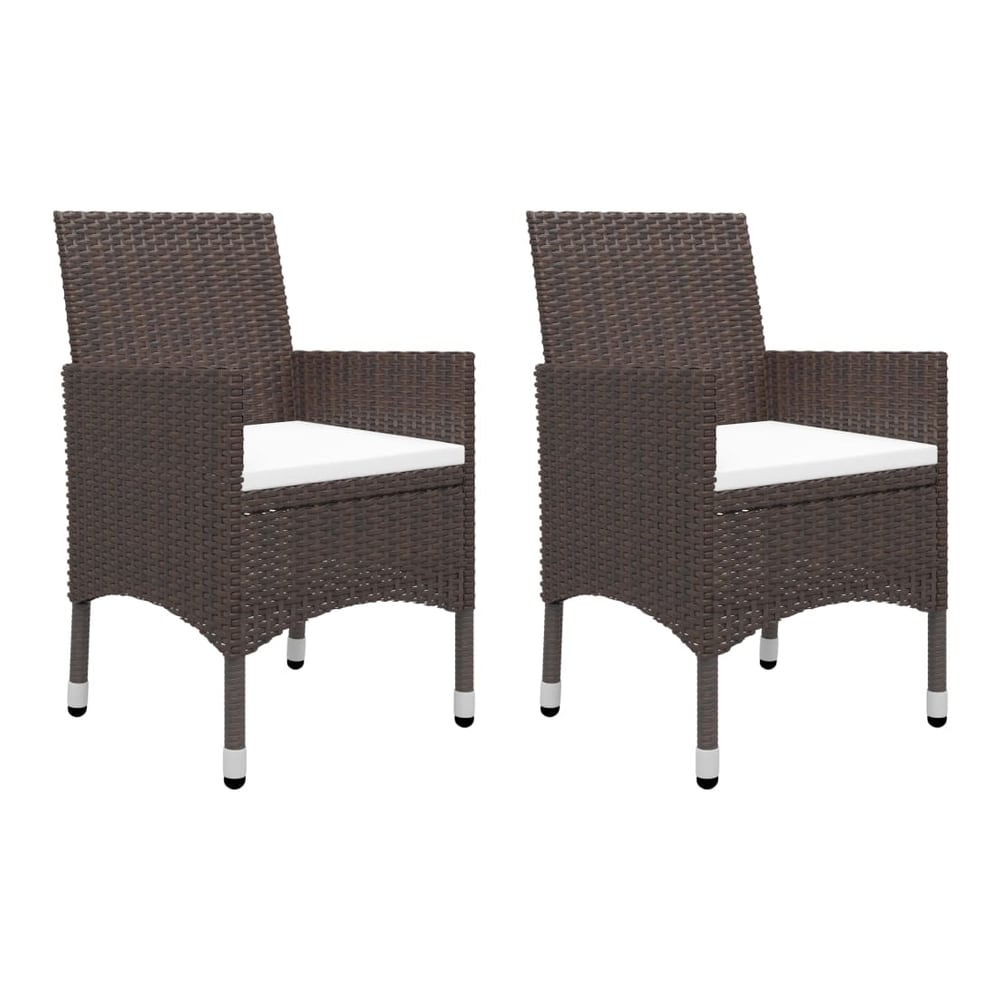 5 Piece Garden Dining Set with Cushions Brown 88 cm table length